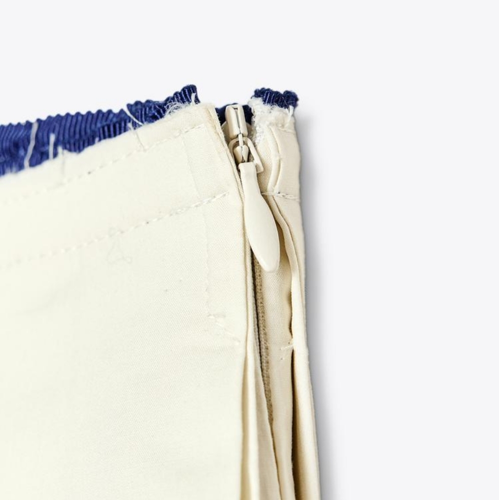 Zara Printed Pleated Midi Skirt Zw Collection Ecru/floral Blue Yellow BNWT - Picture 15 of 16